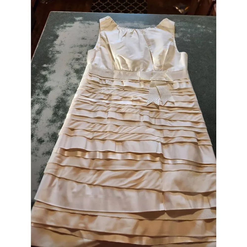 NWT Alice+Olivia white twisted layer Shift dress